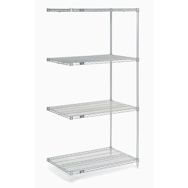 Nexel 5 Tier Chrome Wire Shelving Add-On Unit, 30W x 24D x 86H A24308C5 - main